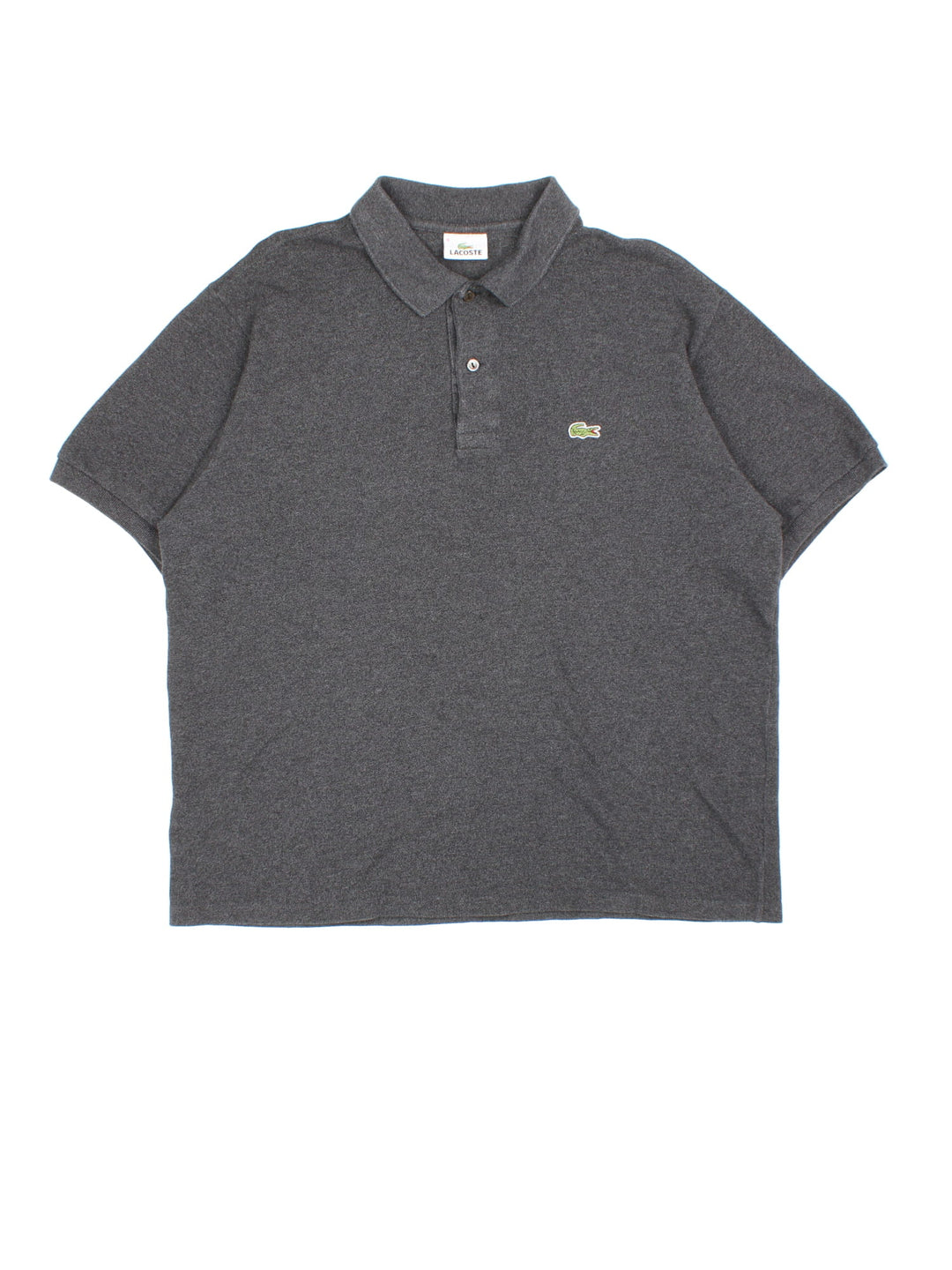 Vintage Lacoste Polo Shirt in a grey colourway and has the logo embroidered on the front.