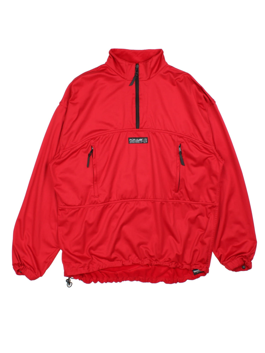 Vintage Paramo Parameta Reversible Fleece in a red colourway, 1/4 zip fastening embroideded patch branding on front and back.