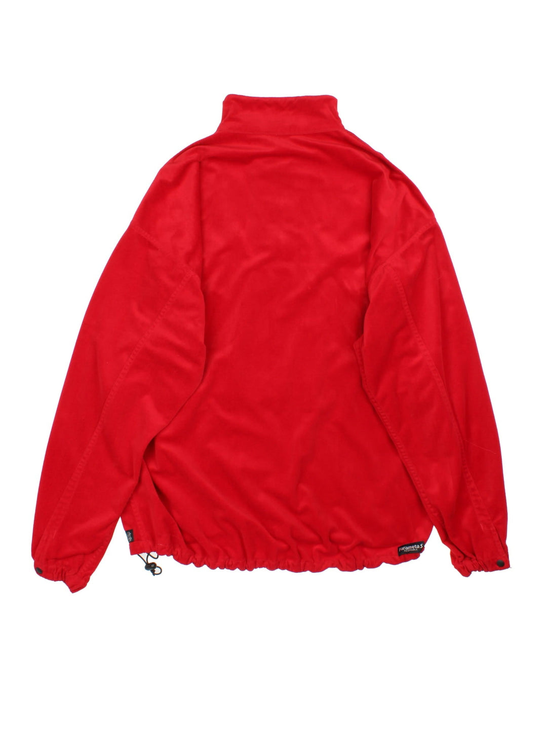 Vintage Paramo Parameta Reversible Fleece in a red colourway, 1/4 zip fastening embroideded patch branding on front and back.