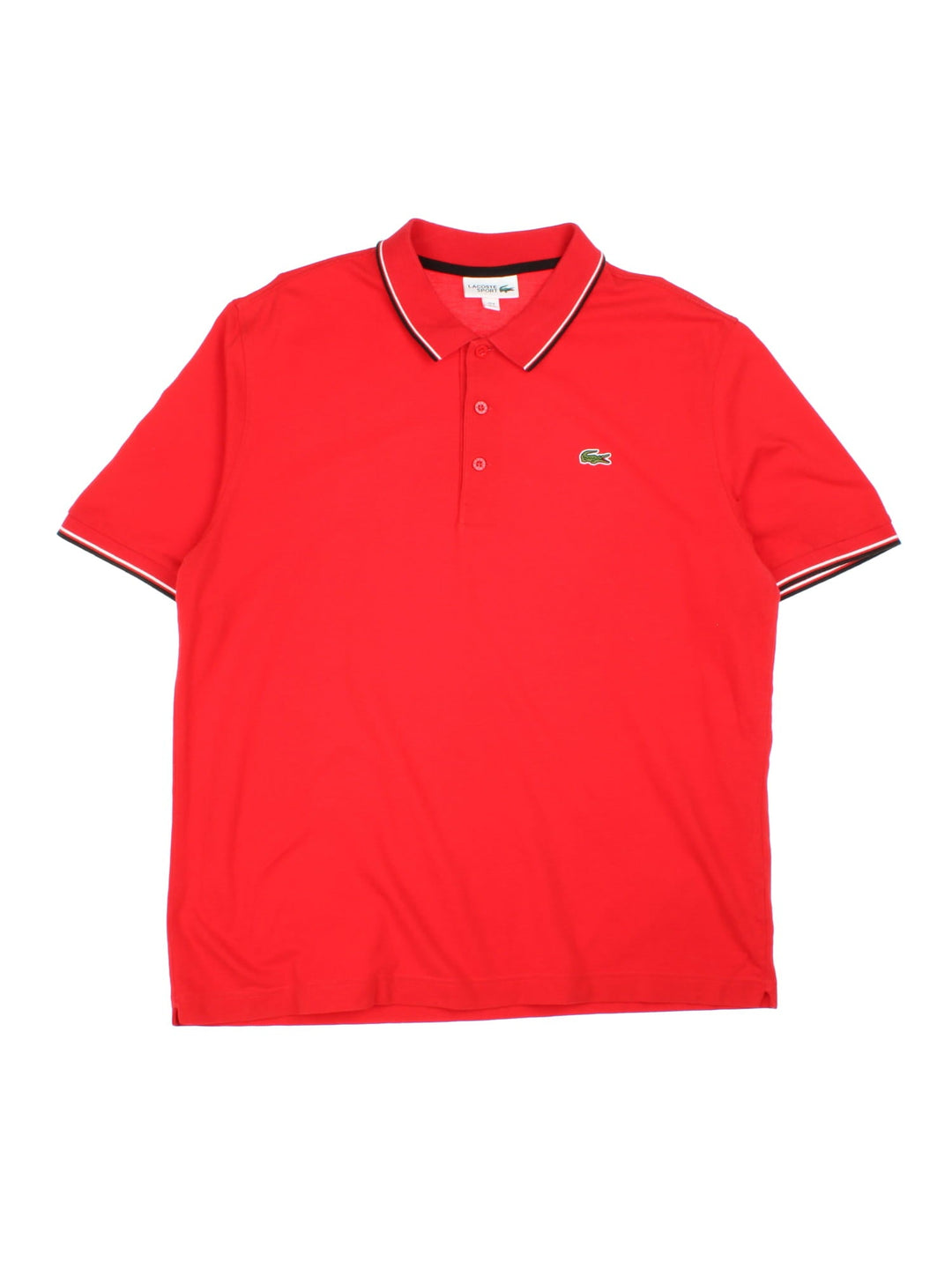 Vintage Lacoste Polo Shirt in a red colourway with the logo embroidered on the front.