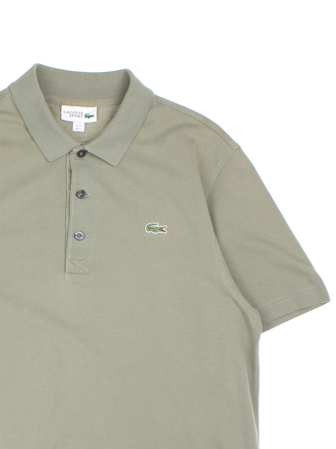 Lacoste Polo Shirt in a khaki green colourway with the logo embroidered on the front.