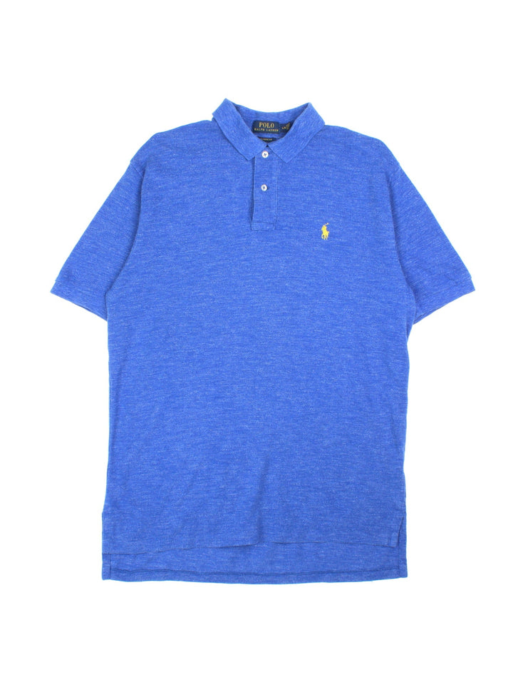 Ralph Lauren Polo Shirt in a blue colourway with the logo embroidered on the front.