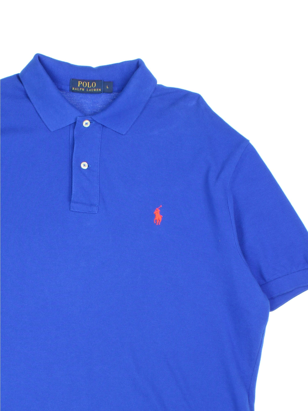 Ralph Lauren Polo Shirt in a blue colourway with the logo embroidered on the front.