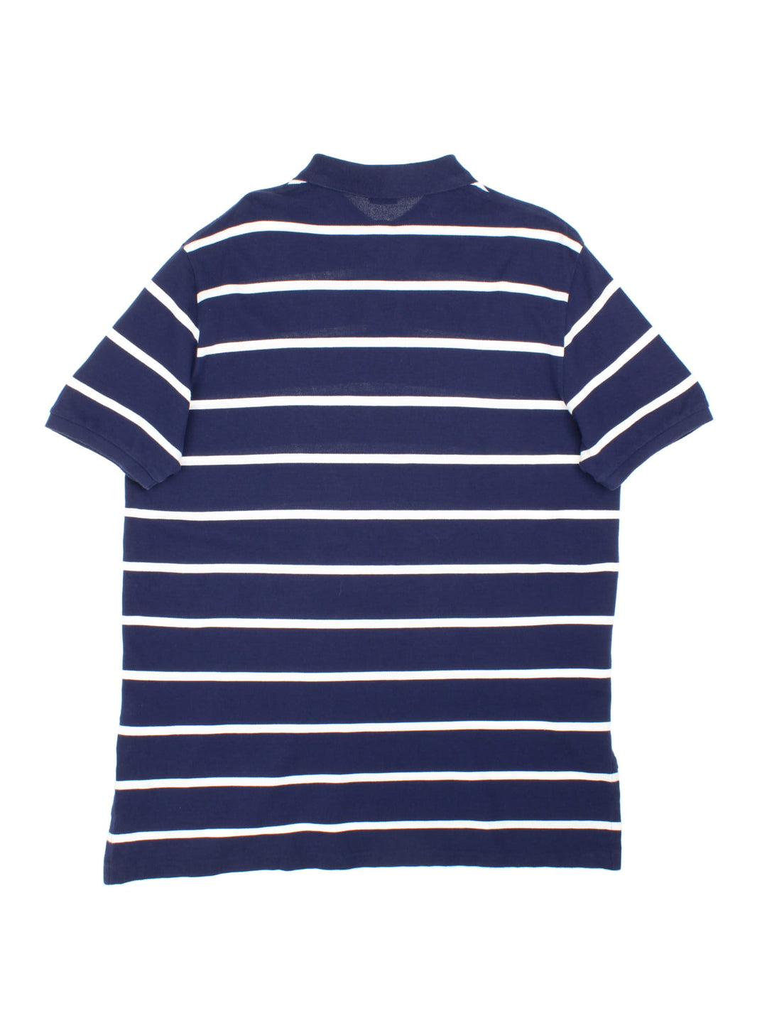 Ralph Lauren Polo Shirt in a navy blue and white striped colourway with the logo embroidered on the front.