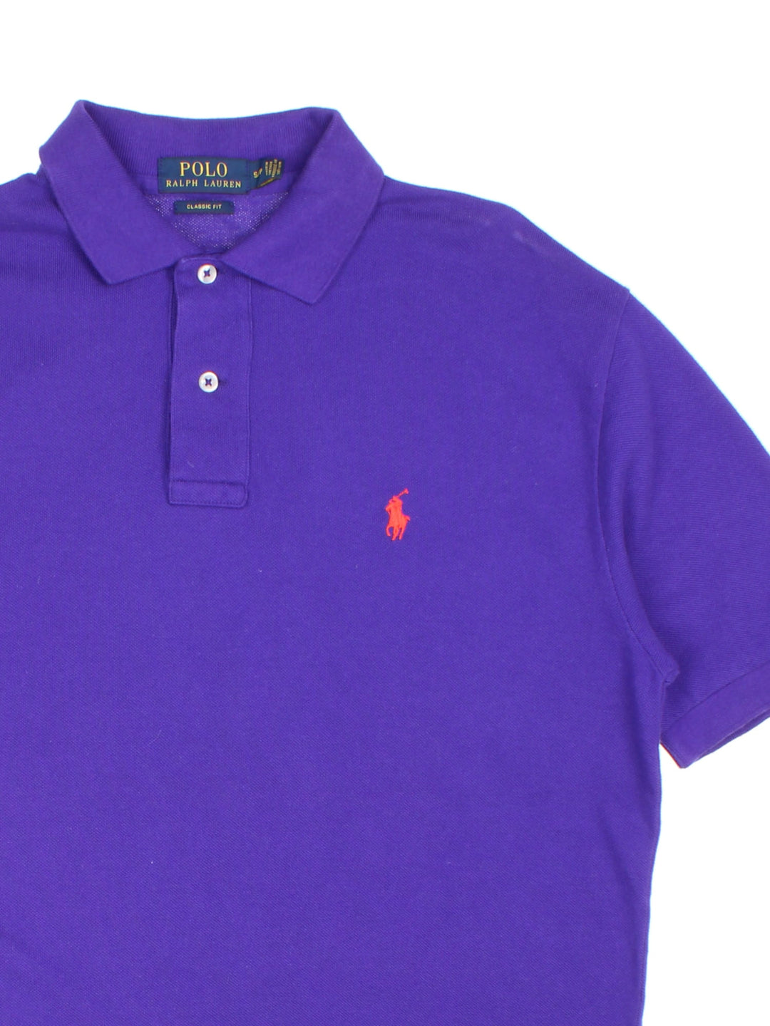 Ralph Lauren Polo Shirt in a purple colourway with the logo embroidered on the front.