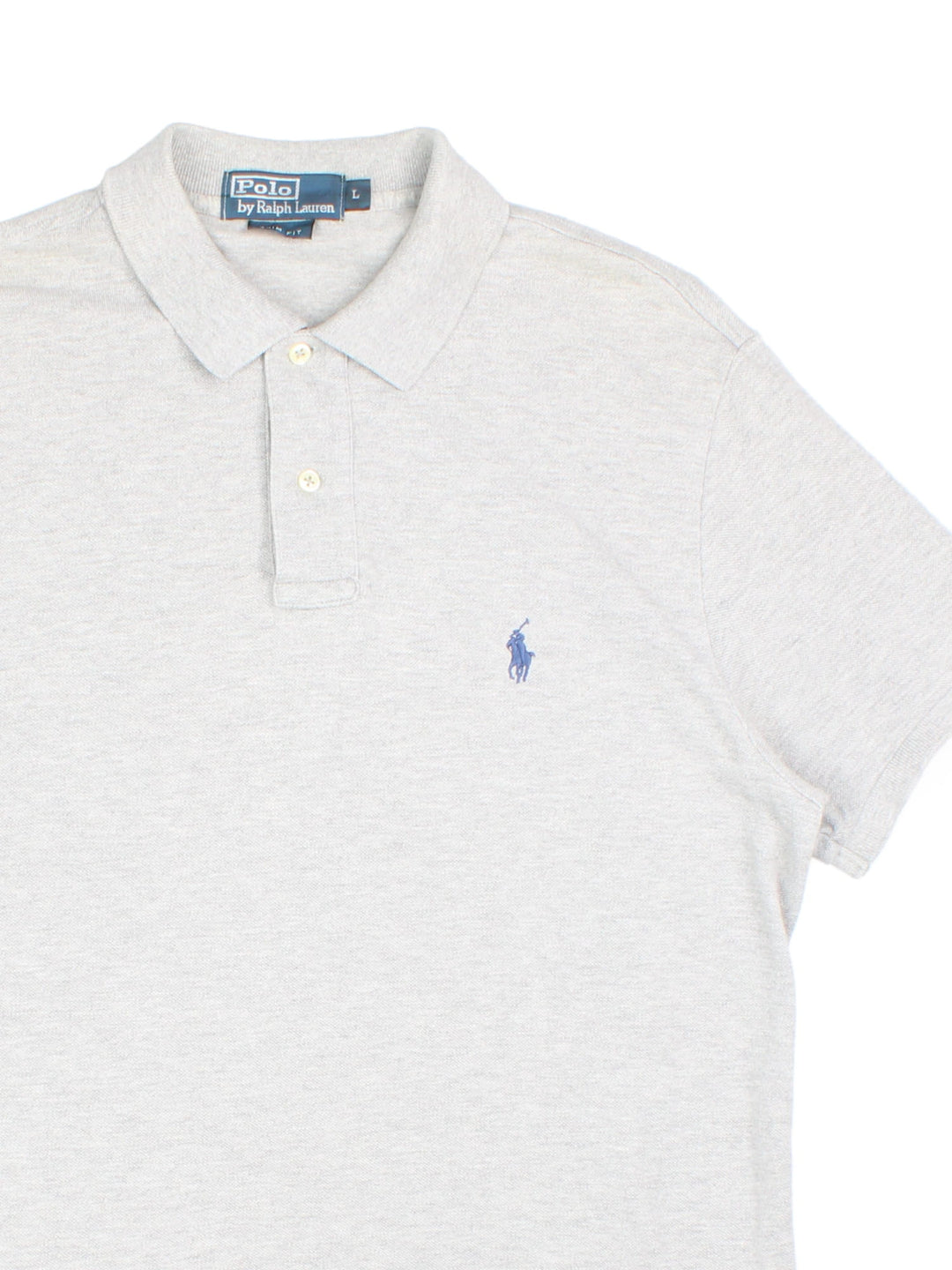 Ralph Lauren Polo Shirt in a grey colourway with the logo embroidered on the front.