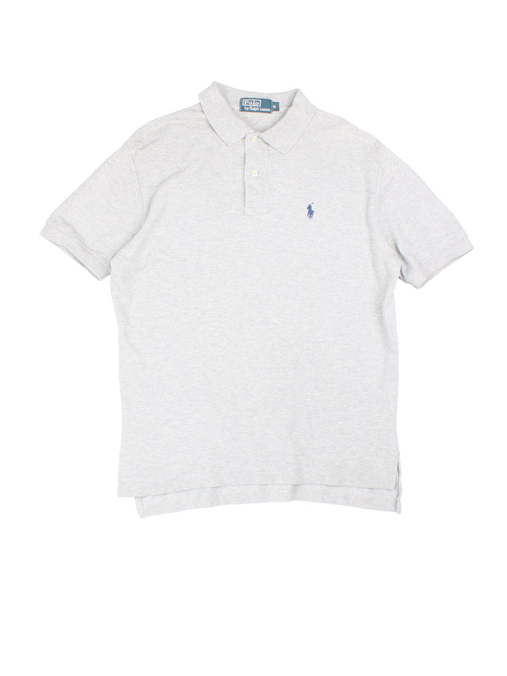 Ralph Lauren Polo Shirt in a grey colourway with the logo embroidered on the front.