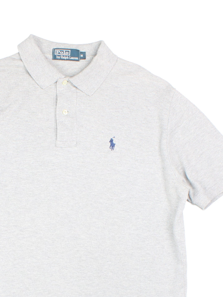 Ralph Lauren Polo Shirt in a grey colourway with the logo embroidered on the front.