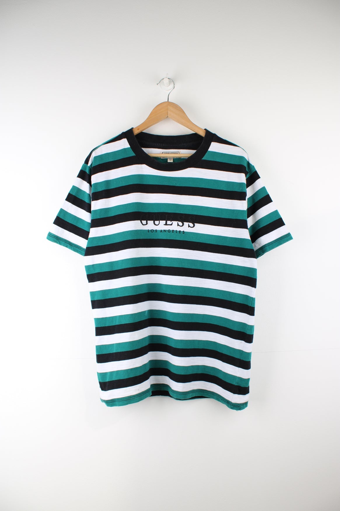 Guess t shirt striped green hotsell