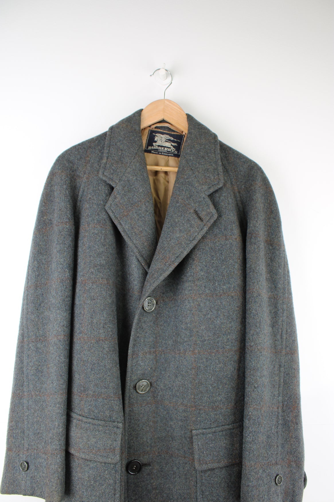 Vintage Burberry grey wool, made in England with pre 90&