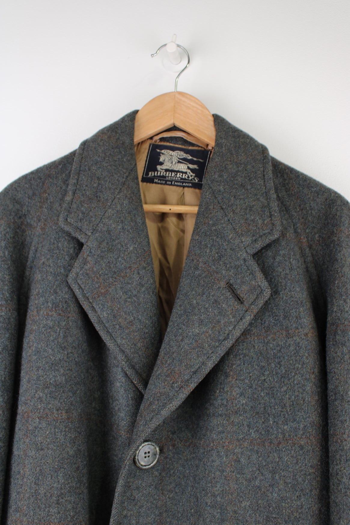 Vintage Burberry grey wool, made in England with pre 90&