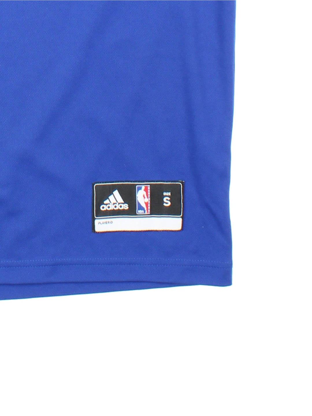 00s New York Knicks Adidas NBA jersey in blue with orange and white stripe detailing, embroidered logos on the front and Anthony no.7 on the back .