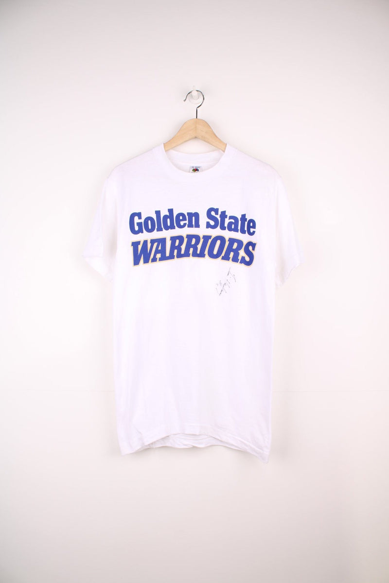 Vintage 90s Golden State Warriors single stitch T-Shirt with Tim Hardaway signature under the print.