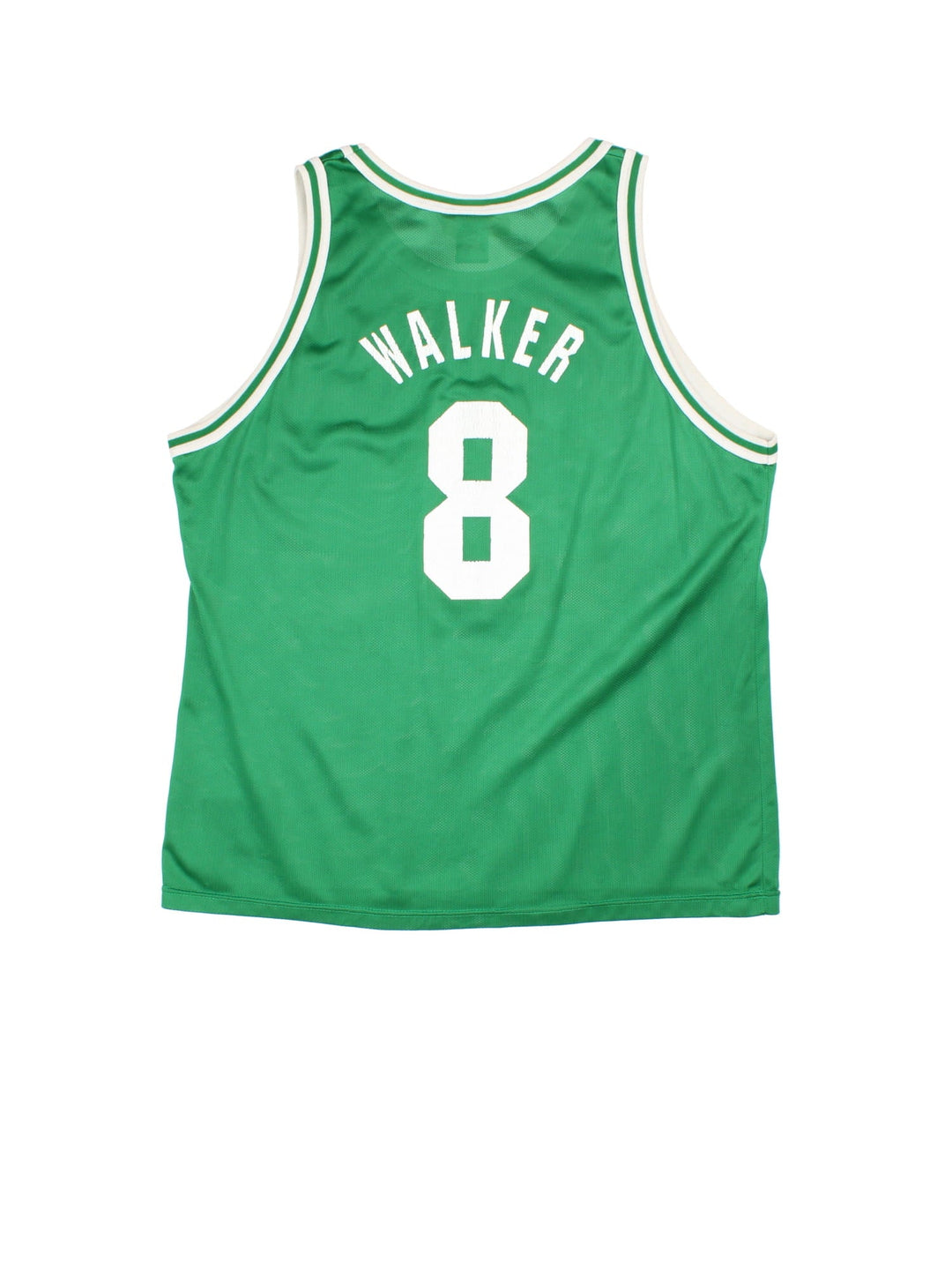 Vintage 90's Boston Celtics Champion NBA Jersey in the green home kit colourway, features printed team name on the front, and Walker number 8 on th back.