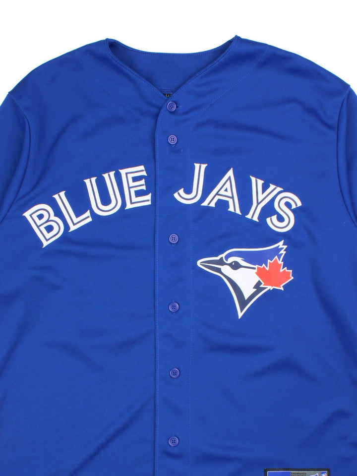 Toronto Blue Jays Romero  Jersey in the  home kit colourway, features embroidered logos and badge on the front, and Romero number 24 on the back.