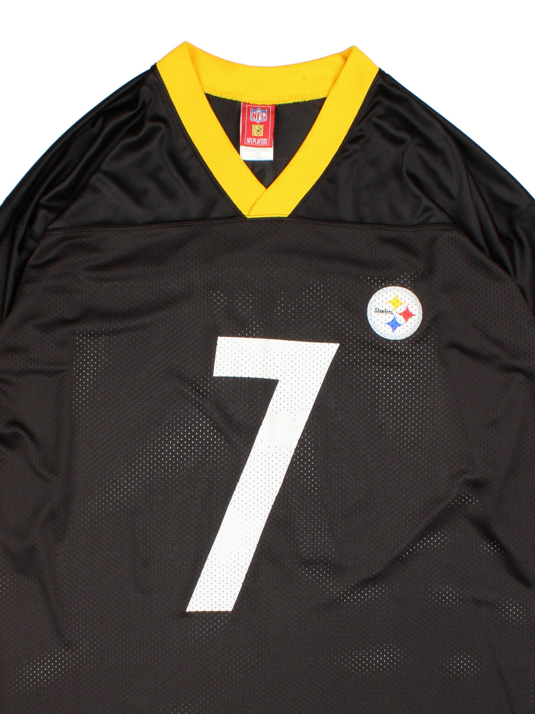 Pittsburgh Steelers Reebok NFL Jersey in the black home kit colourway, features number and badge on the front with player name ROETHLISBERGER #7 on back.