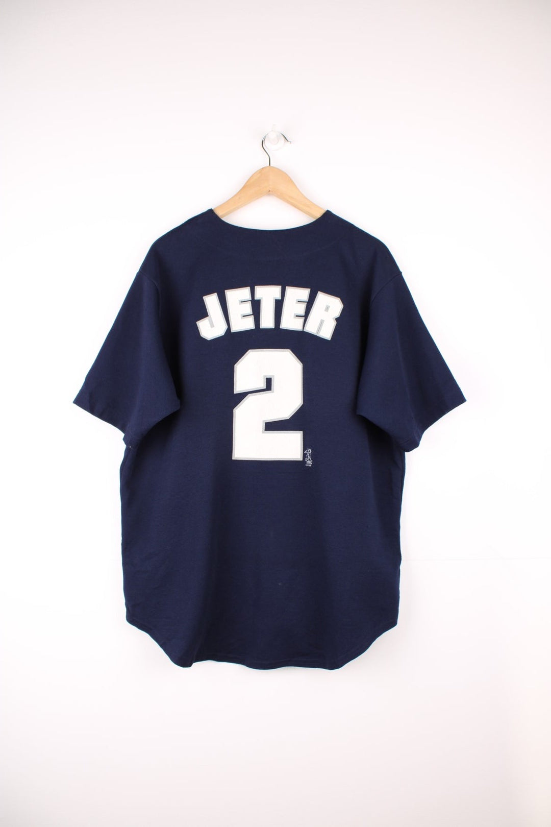 2004 New York Yankees, Derek Jeter, button up MLB baseball jersey.