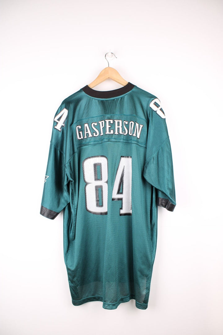 Reebok Philadelphia Eagles, Gasperson #84 NFL jersey. Features printed 84 on the front and back, and both logos on the sleeves.