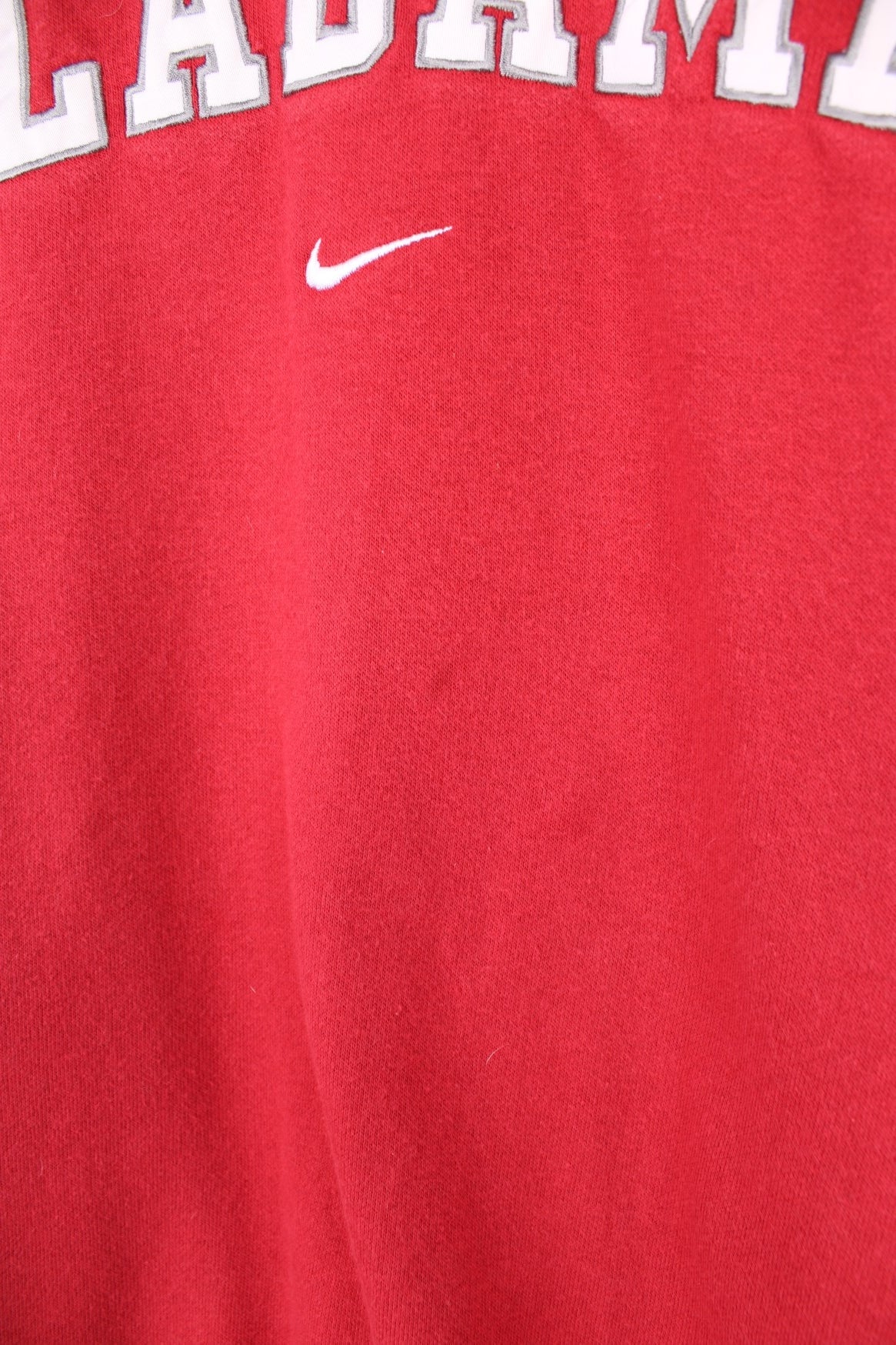 University Of Alabama Crimson Tide Football Team Nike Sweatshirt in a red and white colourway with the spell out logo embroidered across the front. 