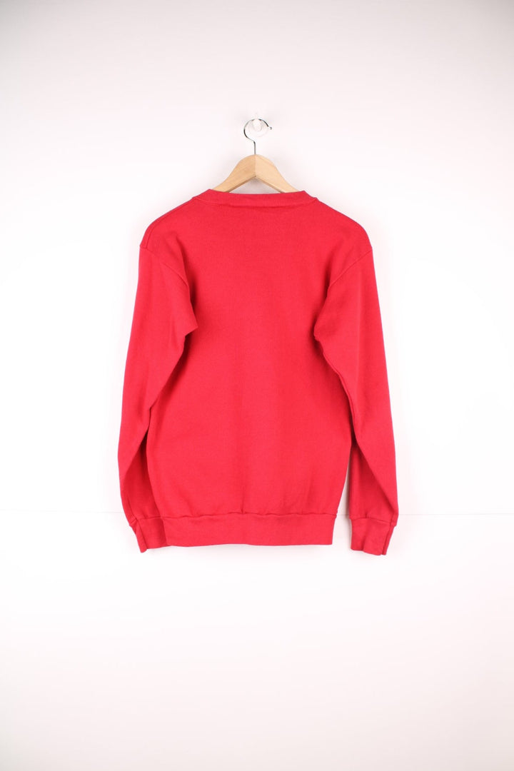 Chicago Bulls sweatshirt in red with large graphic print.