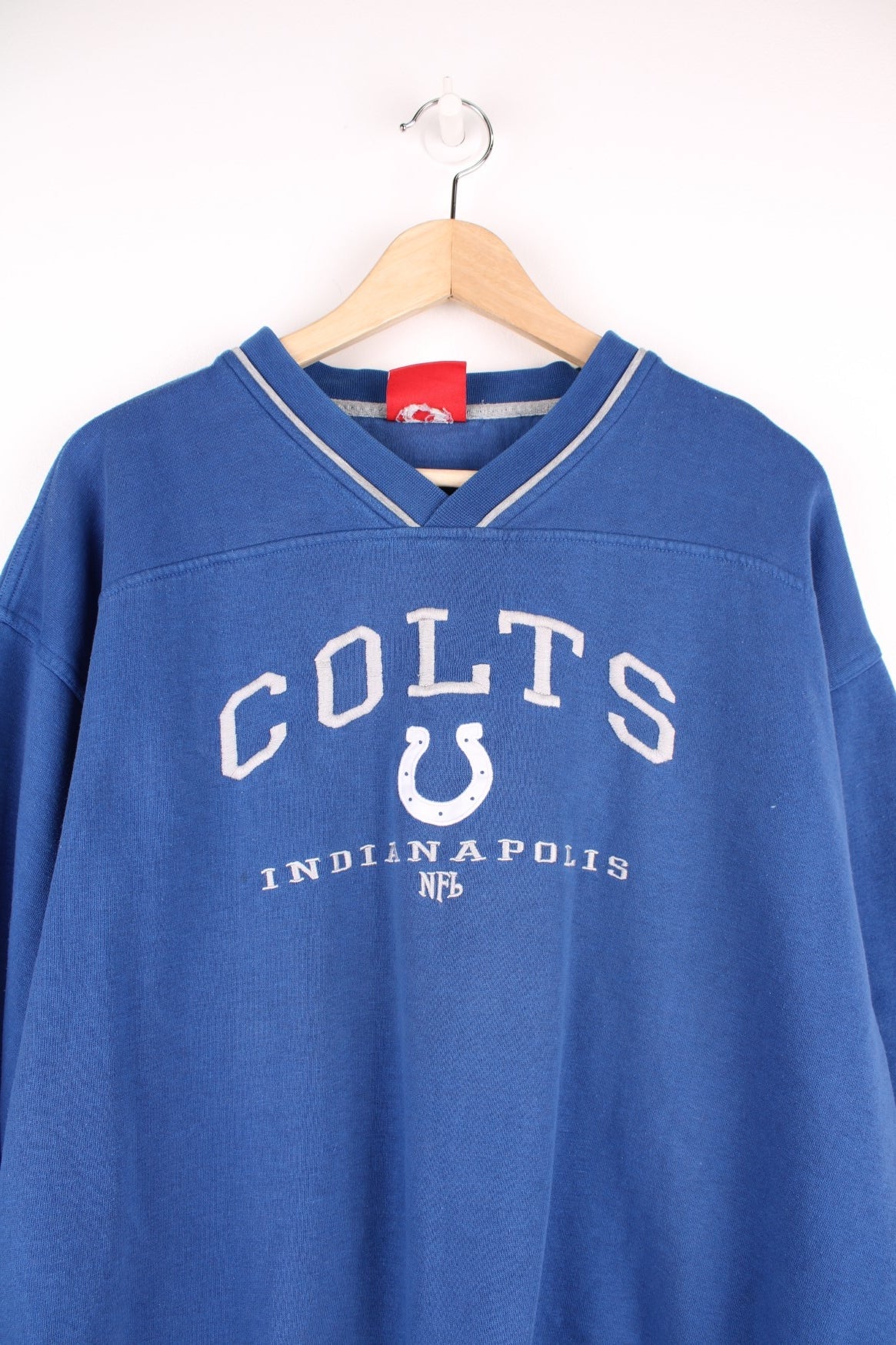 Indianapolis Colts blue sweatshirt with embroidered logo across the chest.