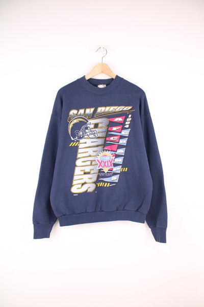 San Diego Chargers crew neck sweatshirt with large graphic print on the front. 