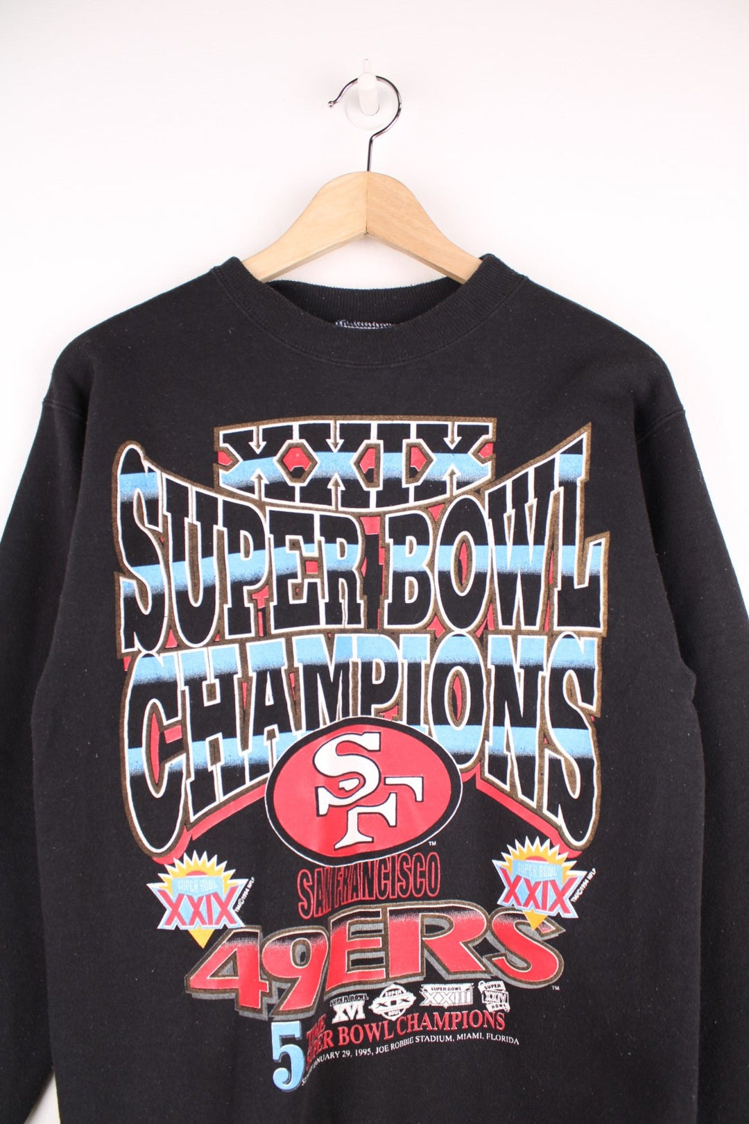 San Francisco 49ers sweatshirt with large graphic print on the front.