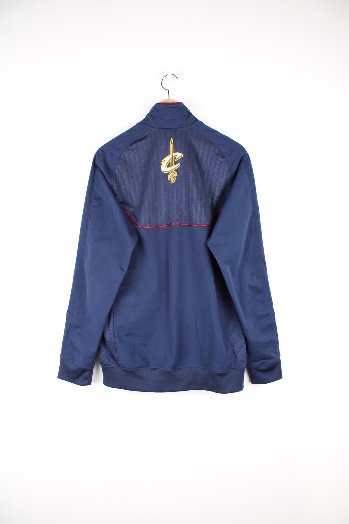 Cleveland Cavaliers navy blue zip through track top with embroidered spell-out branding across the front