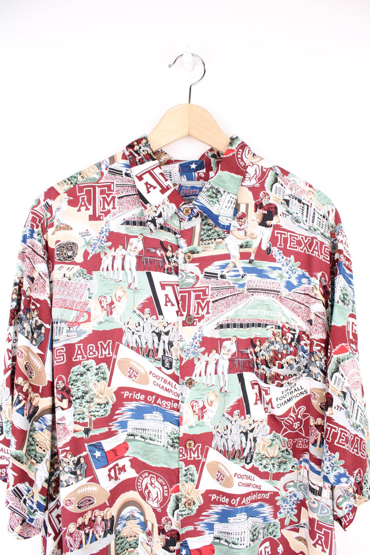 Reyn Spooner Texas A&M football button up, all over print shirt