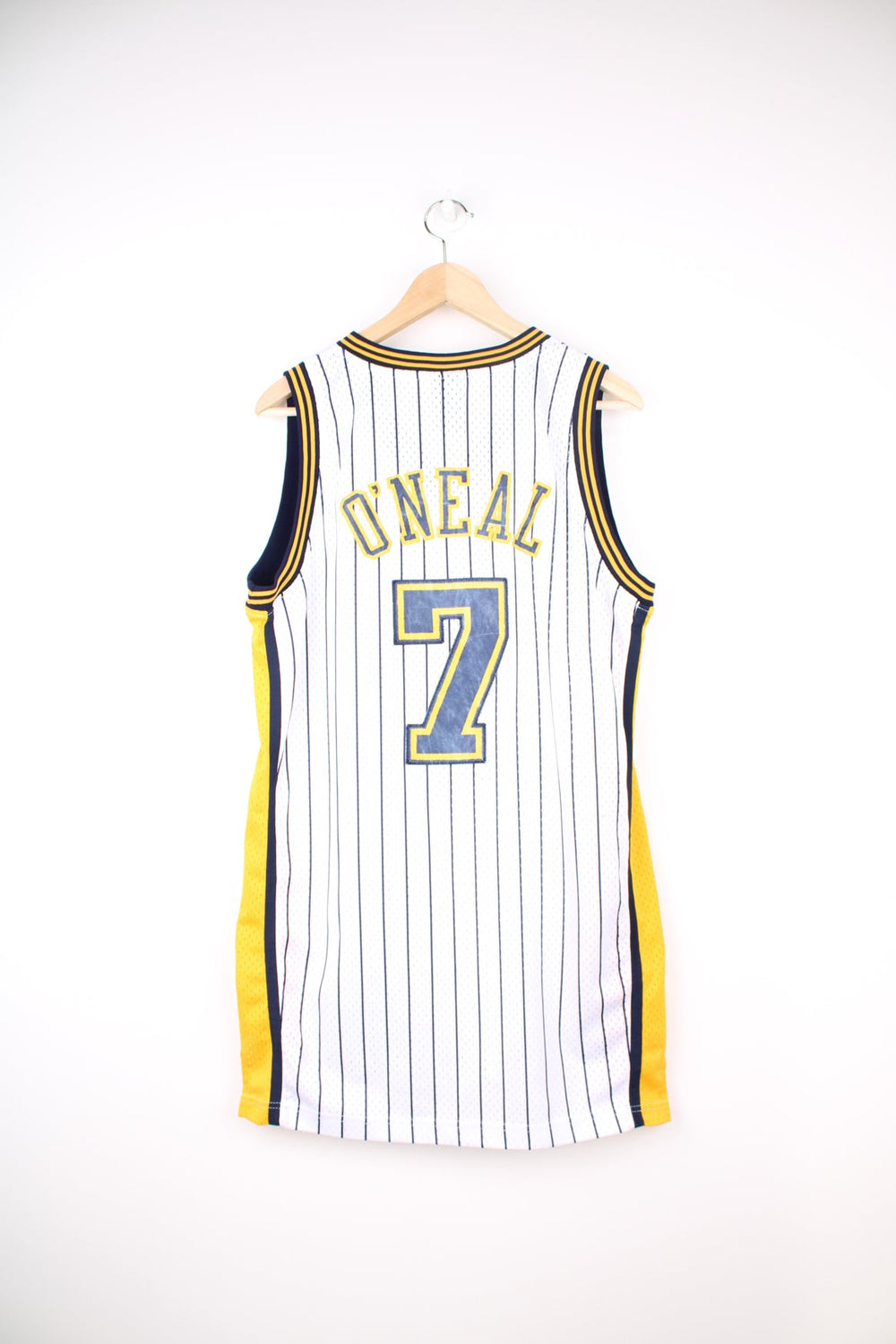 Vintage 2001-05 Indiana Pacers x Jermaine O'Neal #7  home jersey with embroidered lettering 