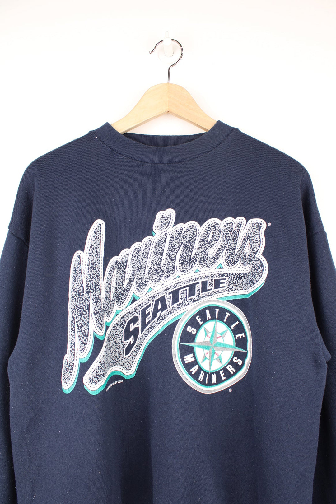 Vintage 2000's Seattle Mariners blue spell-out sweatshirt by Logo Athletic