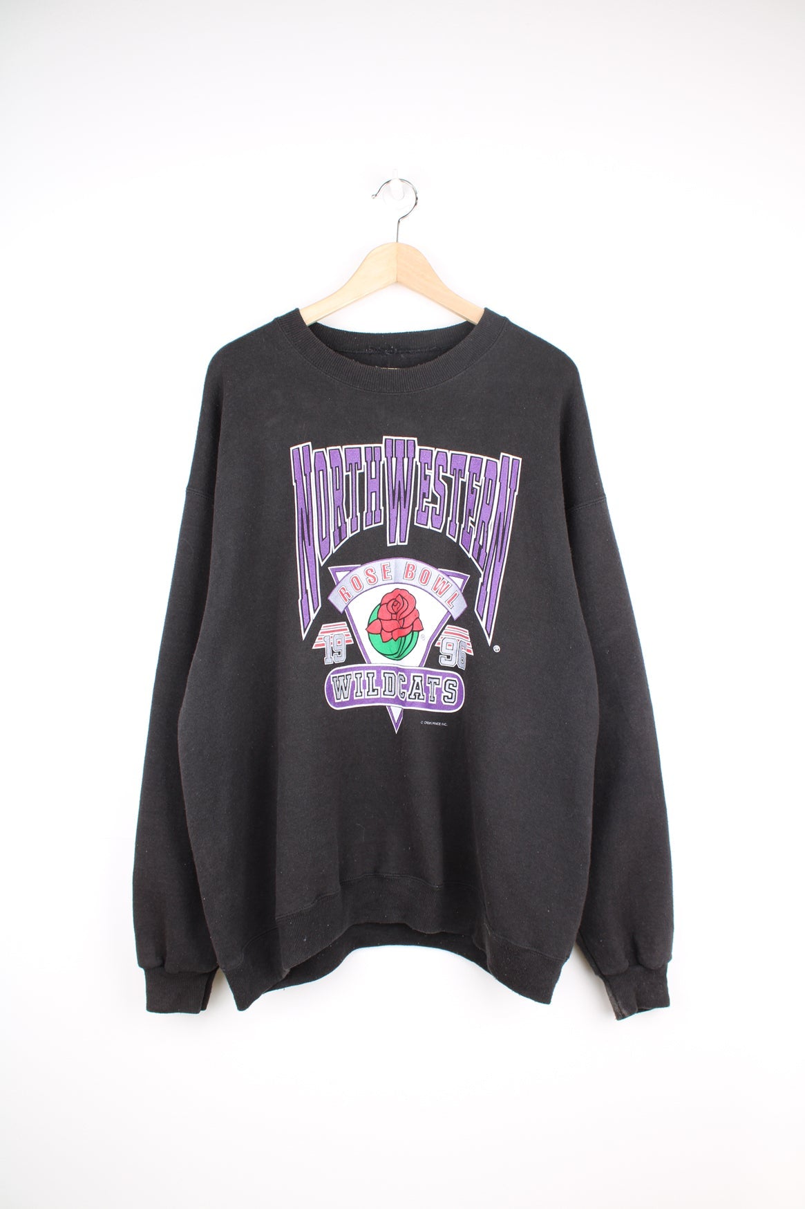 Vintage 1996 Northwestern Wildcats Rose Bowl black crewneck sweatshirt 