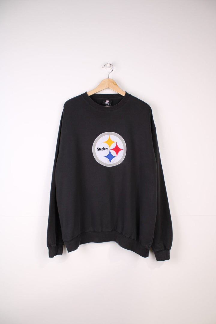 Pittsburgh Steelers NFL Sweatshirt in a black colourway with the team logo embroidered on the front.