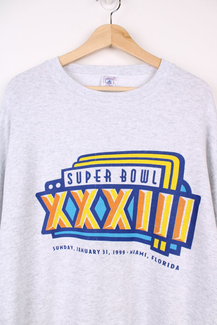 Vintage 1999  Super Bowl Sweatshirt in a  colourway with the logo printed on the front.