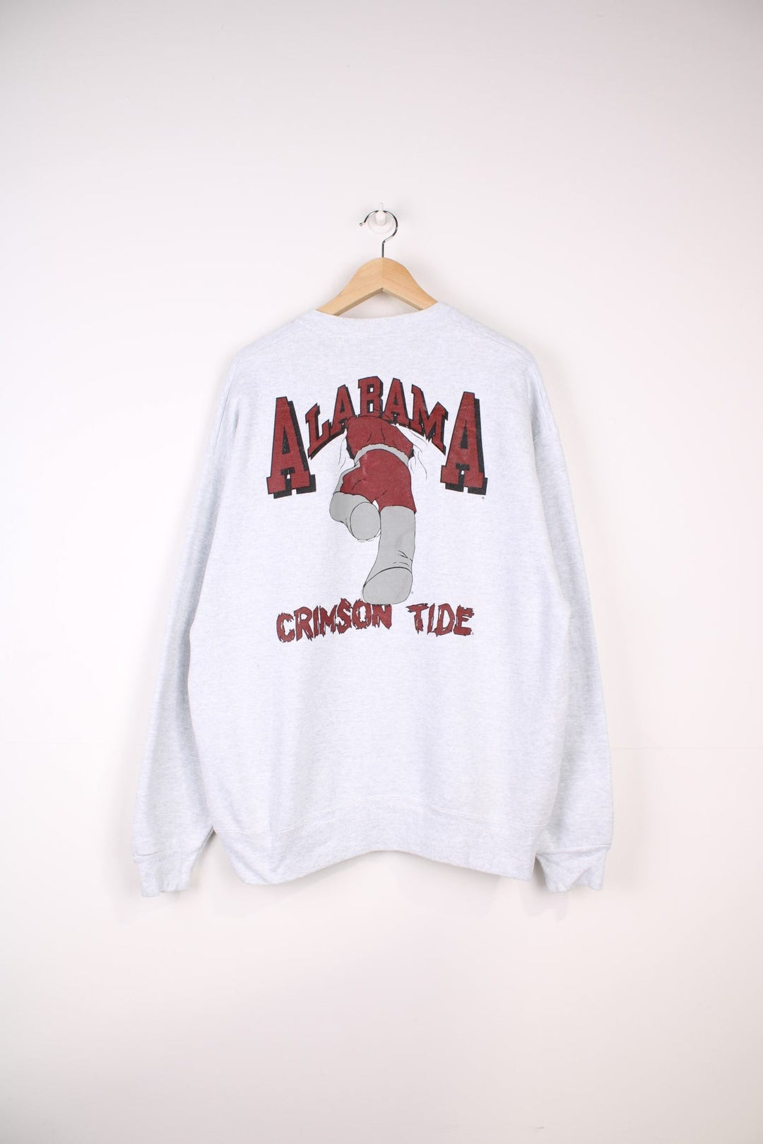  University of Alabama Crimson Tide Sweatshirt in a  colourway with an elephant ripping through the sweat graphic print on the front and back alongside the spell out.