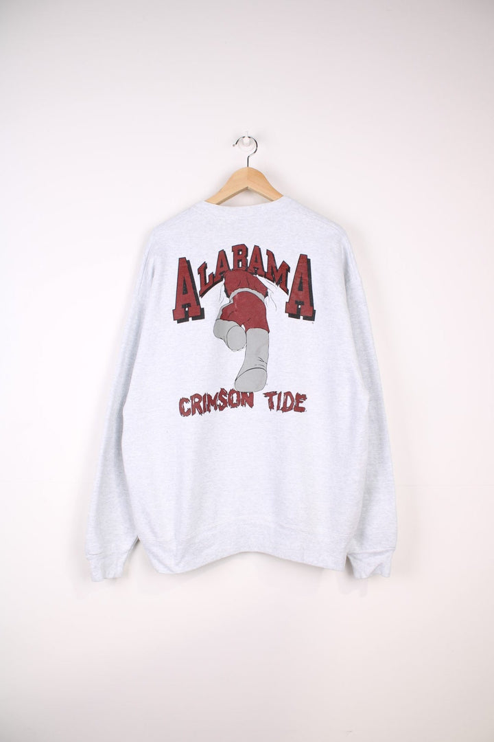  University of Alabama Crimson Tide Sweatshirt in a  colourway with an elephant ripping through the sweat graphic print on the front and back alongside the spell out.