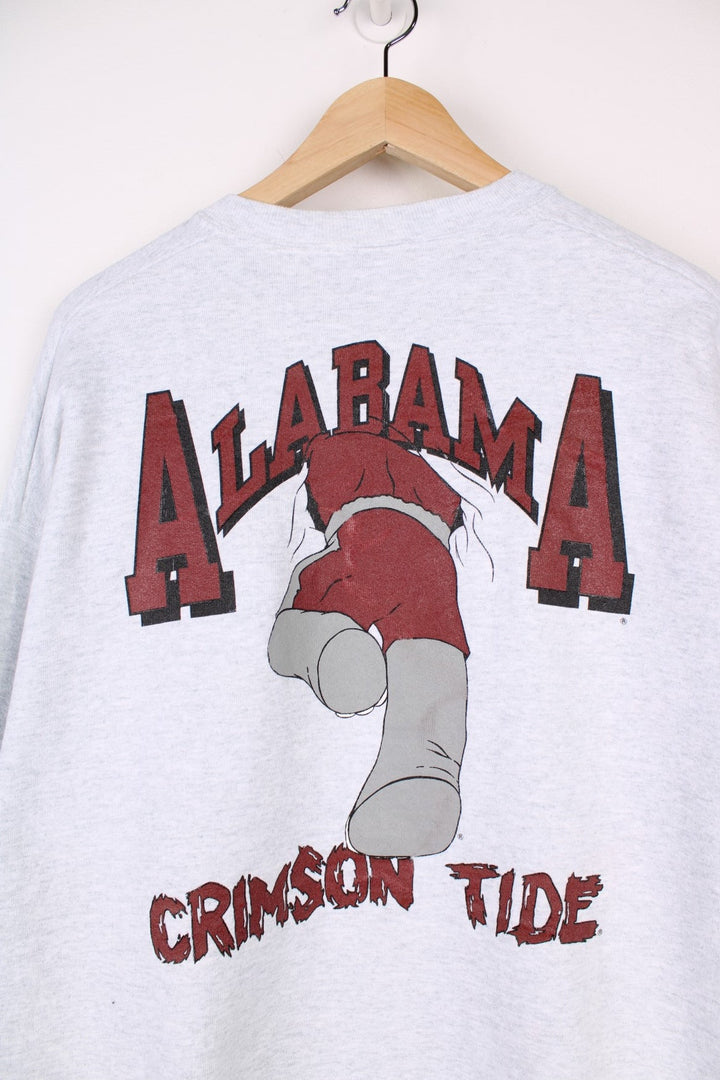  University of Alabama Crimson Tide Sweatshirt in a  colourway with an elephant ripping through the sweat graphic print on the front and back alongside the spell out.