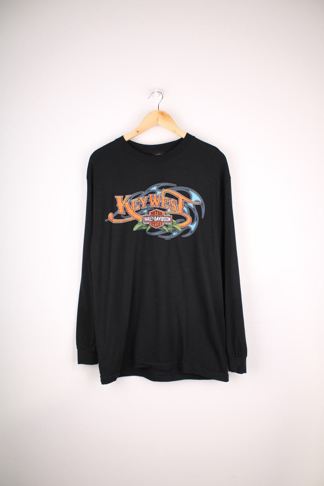 Harley-Davidson Key West Florida Longsleeve T-Shirt in a black colourway with the spell out logo printed on the front and on the back a big graphic print.