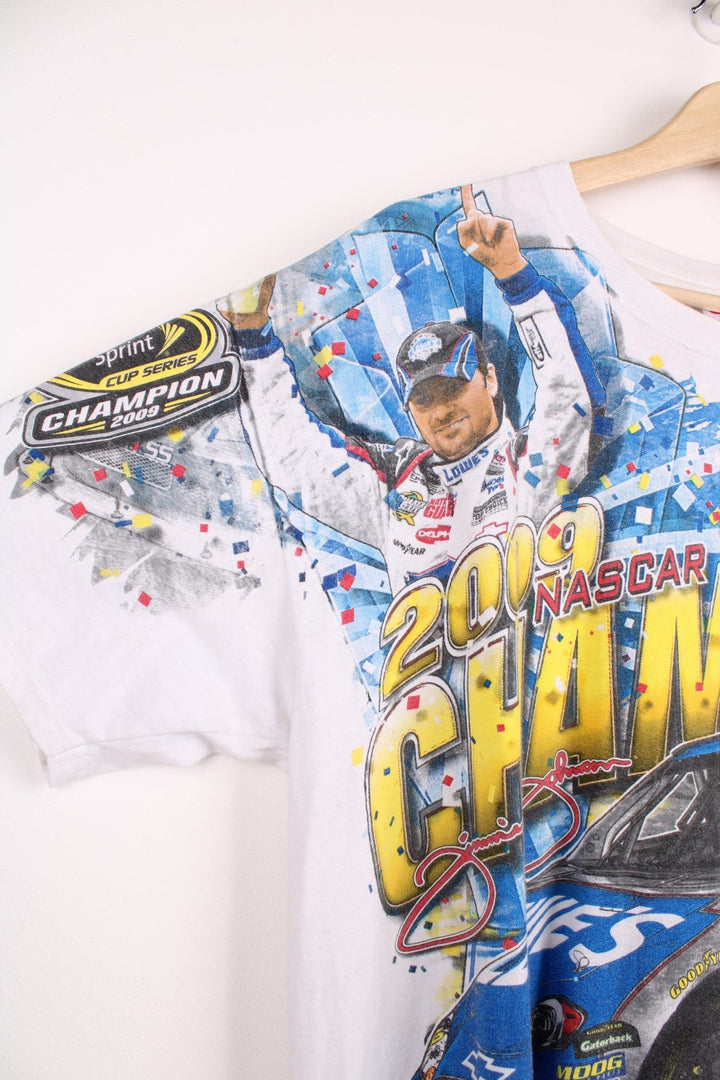 Vintage 2009 Nascar Sprint Cup Series Champion Jimmie Johnson T-Shirt. 