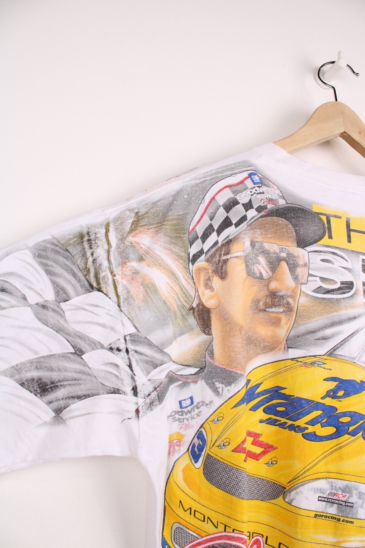 Vintage Dale Earnhardt The New Breed NASCAR T-Shirt with all over graphic print.