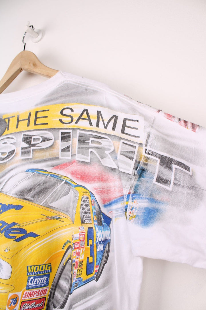 Vintage Dale Earnhardt The New Breed NASCAR T-Shirt with all over graphic print.