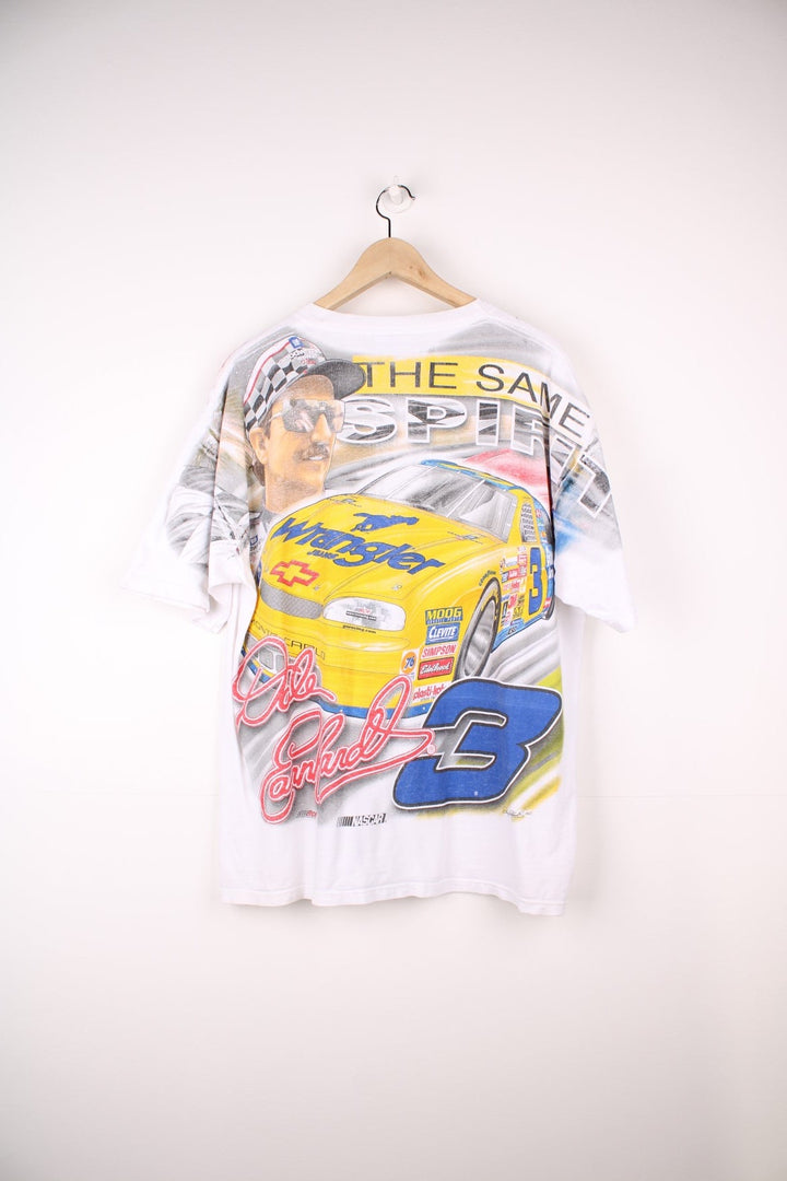 Vintage Dale Earnhardt The New Breed NASCAR T-Shirt with all over graphic print.