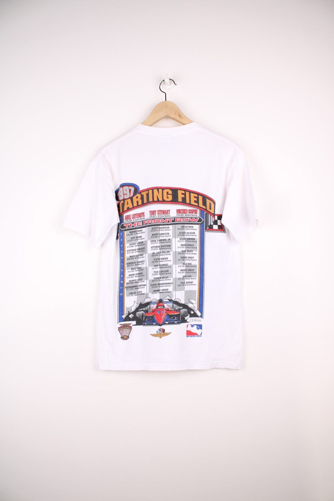 Vintage 1997, The 81st Running, Indianapolis Motor Speedway T-Shirt with large graphic print on the front and back.