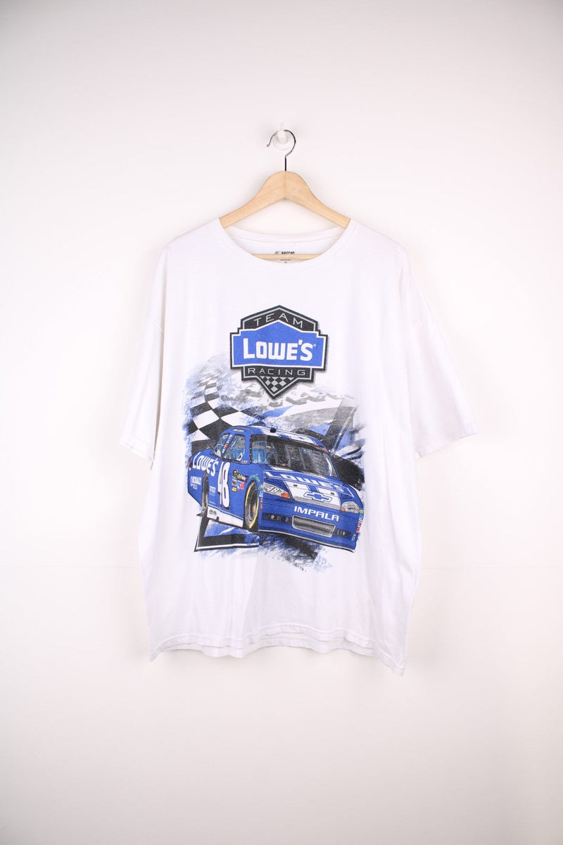 Team Lowes Racing, Jimmie Johnson, NASCAR T-Shirt with graphic print on the front and back. 