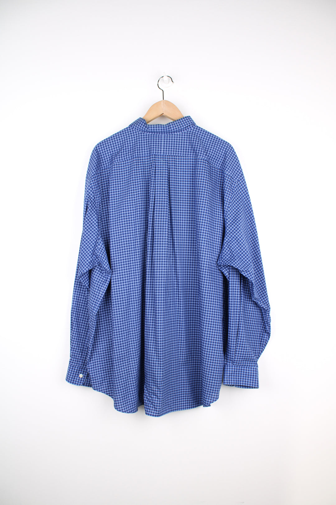 Ralph Lauren blue gingham button up cotton shirt with signature embroidered logo on the chest