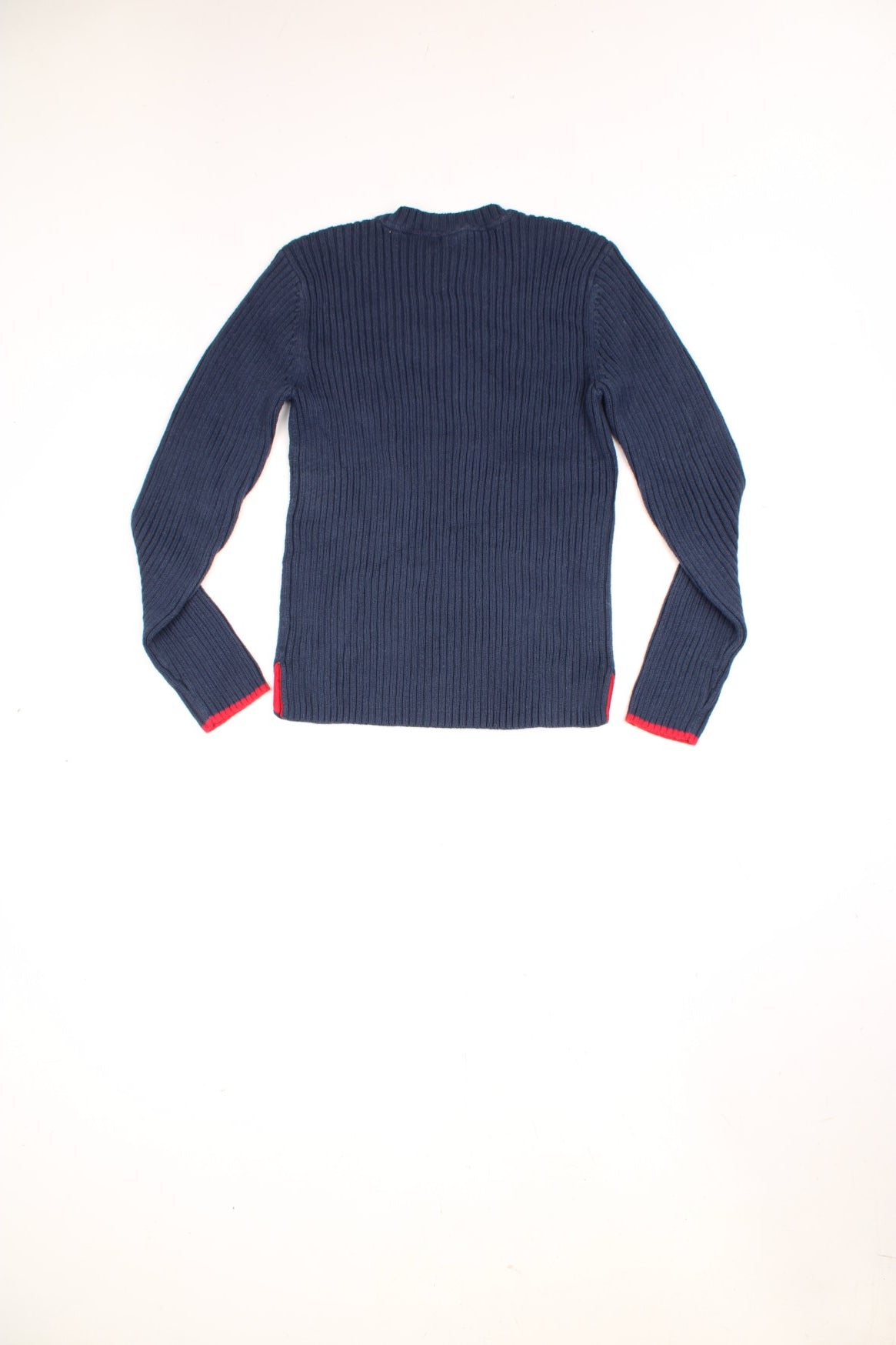 Vintage Ralph Lauren Polo Jeans Company USA flag jumper in a blue and red colourway. 