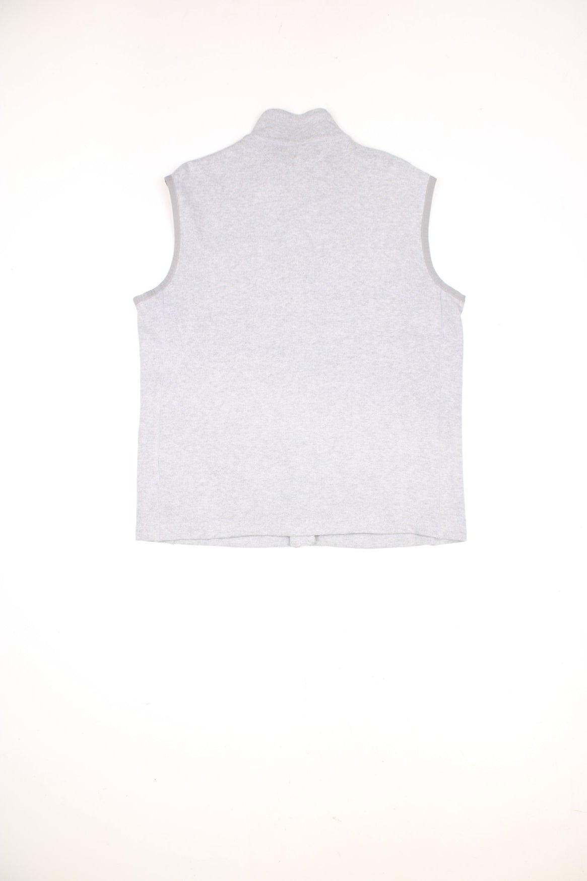 Polo Ralph Lauren zip through sweater vest in light grey with the logo embroidered on the chest in navy blue.