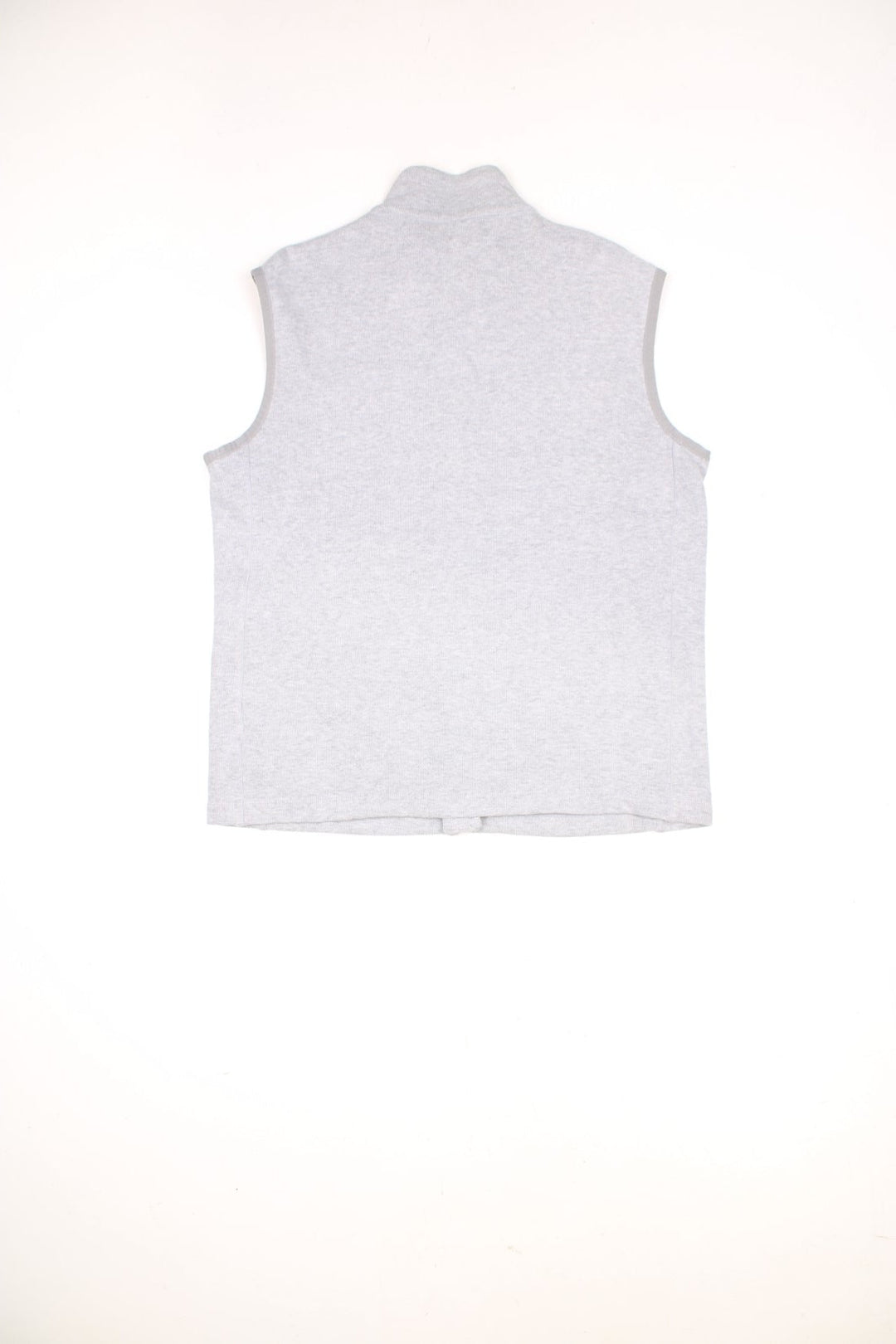 Polo Ralph Lauren zip through sweater vest in light grey with the logo embroidered on the chest in navy blue.