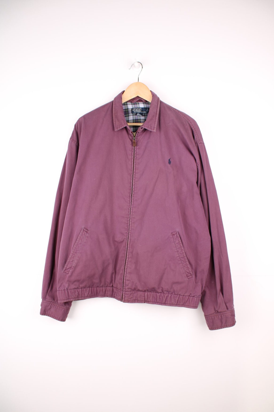 Polo Ralph Lauren harrington jacket in purple with signature embroidered logo on the chest.