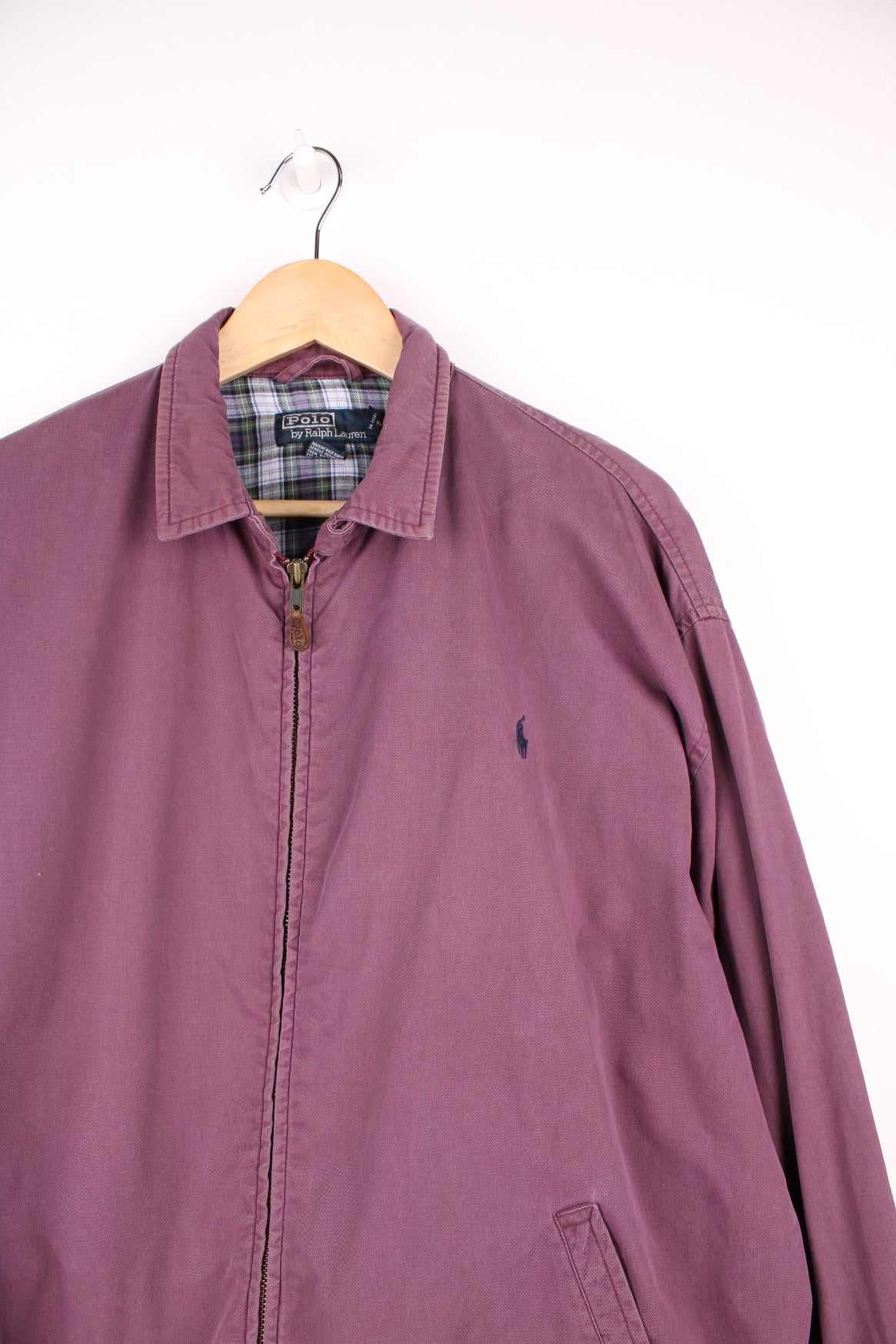 Polo Ralph Lauren harrington jacket in purple with signature embroidered logo on the chest.